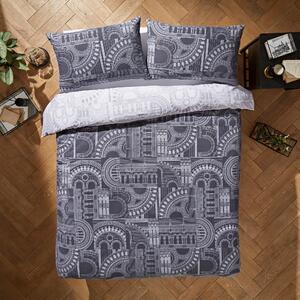 Waterhouse Charcoal Duvet Cover and Pillowcase Set Grey