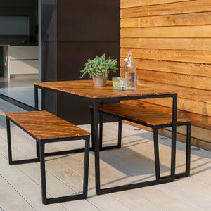 Elements 4 Seater Compact Wooden Dining Set Brown