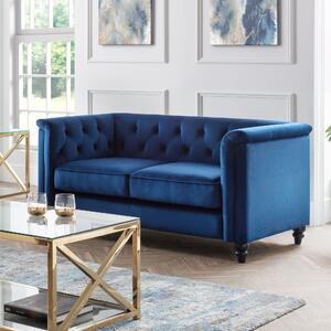 Sandringham Velvet 2 Seater Sofa Blue