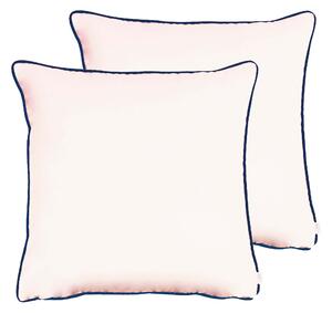 Evans Lichfield Opulent Velvet 2 Pack Pipe Cushions Blush/Blue