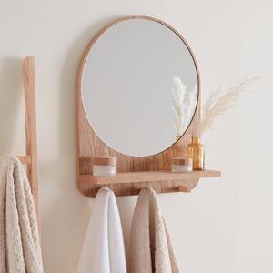 Wooden Shelf Mirror Brown