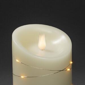 LED wax candle cream light colour amber 14 cm