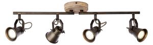 Brilliant Ceiling spotlight Seed, four-bulb, black