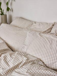 Café au Lait Gingham Washed Cotton Pillowcases (Pair) | Standard | Piglet in Bed