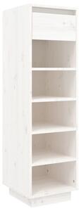 Shoe Cabinet White 30x34x105 cm Solid Wood Pine
