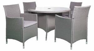 Vada Outdoor Living 110cm 4 Seat Rattan Round Dining Set for Garden