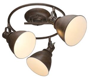 Three-bulb Giorgio ceiling spotlight, rusty brown