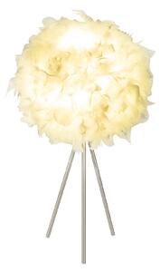 Katunga tripod table lamp with real feathers