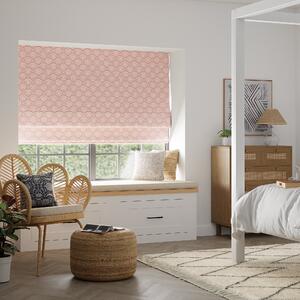 Global Daisy Coral Blackout Roman Blind Coral/White
