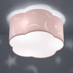 Moony ceiling lamp for a child’s room, pastel pink
