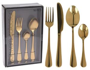 Excellent Houseware 16 Piece Cutlery Set Gold Stainless Steel