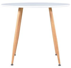 Dining Table White and Oak 90x73.5 cm MDF