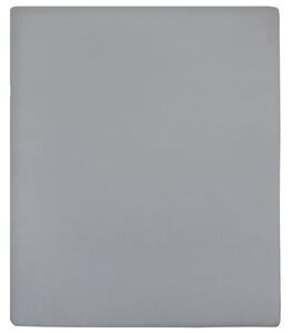 Jersey Fitted Sheet Grey 100x200 cm Cotton