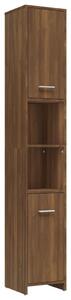 Bathroom Cabinet Brown Oak 30x30x183.5 cm Engineered Wood