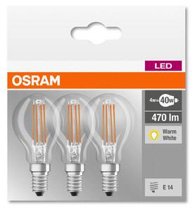 LED filament bulb E14 4 W warm white, set of 3