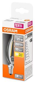 OSRAM Classic B LED bulb E14 2.5W 2,700K flame tip