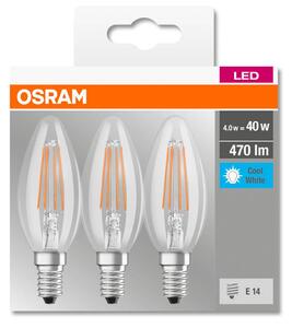 OSRAM LED candle E14 4W filament 4,000K 470lm 3x