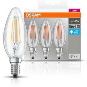OSRAM LED candle E14 4W filament 4,000K 470lm 3x
