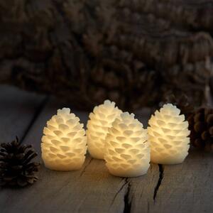 Clara LED candle, height 7.5 cm, set of four