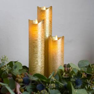 Sara Exclusive LED candle, gold Ø 5cm height 25 cm