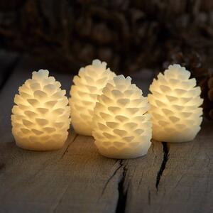 Clara LED candle, height 7.5 cm, set of four