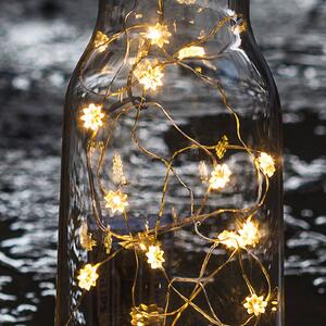 Bright LED flower string lights Silke, 20 bulbs