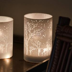 Ava LED decorative candle set of 2 12cm stag motif
