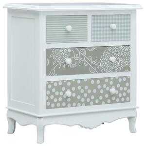 Sideboard with 4 Drawers White and Grey 65.5x35x68 cm MDF