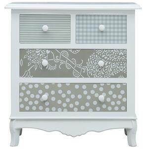 Sideboard with 4 Drawers White and Grey 65.5x35x68 cm MDF