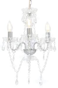 Chandelier with Beads Silver Round 3 x E14