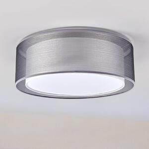 Lindby Grey Nica ceiling light with double fabric shade