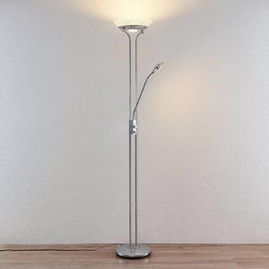 Dimitra LED uplighter with reading lamp, chrome