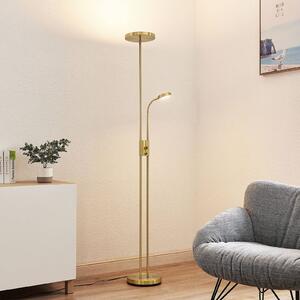 Lindby Seppa LED floor lamp, round, brass