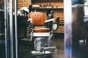 Photography Stylish Vintage Barber Chair In brick, stefanamer