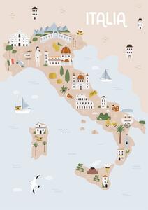 Photography Vector illustration of map of Italy, undefined undefined