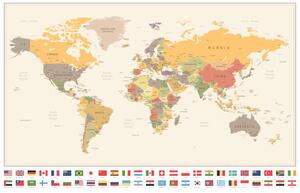 Map World Map and Most Popular Flags, dikobraziy