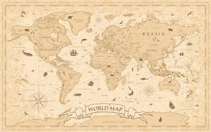 Map World Map Vintage Old-Style - vector - layers, dikobraziy