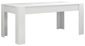 Dining Table High Gloss White 180x90x76 cm Chipboard