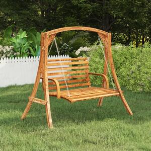 Swing Bench Solid Bent Wood with Teak Finish 126x63x92 cm