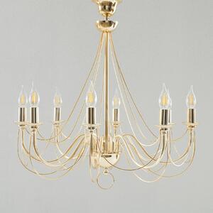 Retro chandelier, 8-bulb, gold, 75 cm suspension