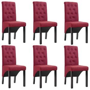 276980 Dining Chairs 6 pcs Wine Red Fabric(3x248993)