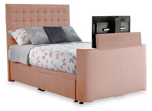 Bridgeford Upholstered Velvet 2 Drawer TV Bed | Double King Superking