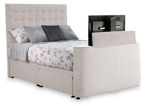 Bridgeford Upholstered Velvet 2 Drawer TV Bed | Double King Superking