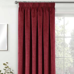 Oxford 66x84 Ready Made Pencil Pleat Thermal Blackout Door Curtain Red