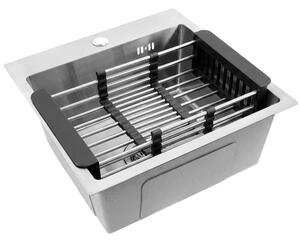 Steel sink with 3-piece accessory set REA Leo 40 Brush Nickel