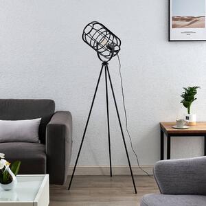Lindby Keara floor lamp tripod, cage lampshade