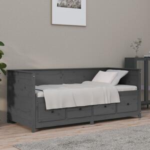 Day Bed Grey 90x190 cm Solid Wood Pine