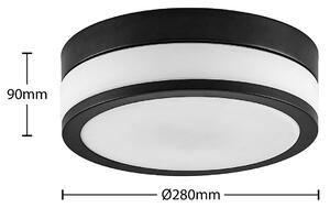 Lindby Flavi bathroom ceiling lamp, Ø 28 cm, black