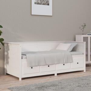 Day Bed without Mattress White 75x190 cm Small Single Solid Wood Pine