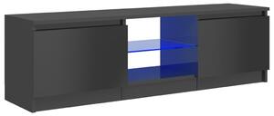 TV Cabinet with LED Lights High Gloss Grey 120x30x35.5 cm